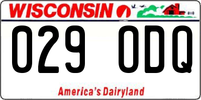 WI license plate 029ODQ