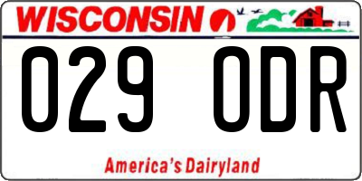 WI license plate 029ODR