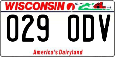 WI license plate 029ODV