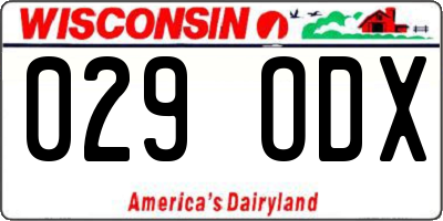 WI license plate 029ODX
