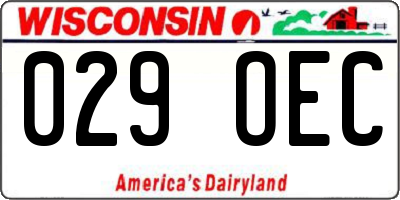 WI license plate 029OEC