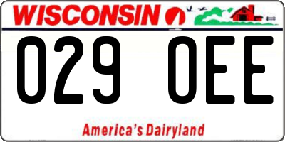 WI license plate 029OEE