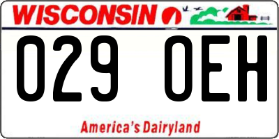 WI license plate 029OEH