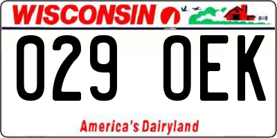 WI license plate 029OEK