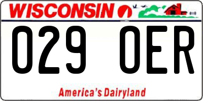 WI license plate 029OER
