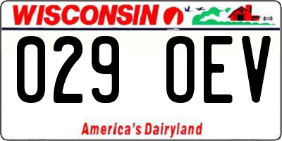 WI license plate 029OEV