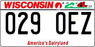 WI license plate 029OEZ
