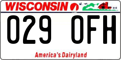 WI license plate 029OFH