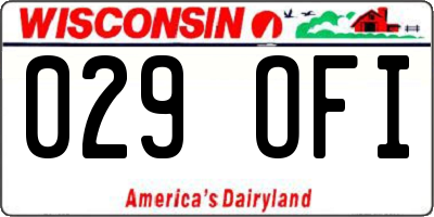 WI license plate 029OFI