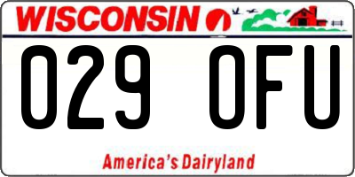 WI license plate 029OFU
