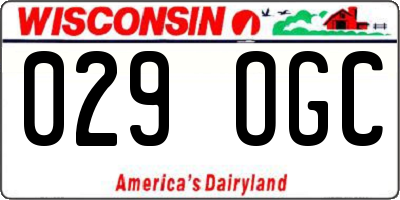 WI license plate 029OGC