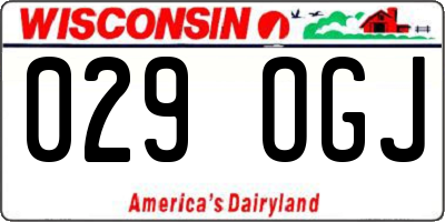 WI license plate 029OGJ