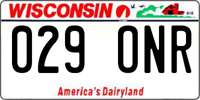 WI license plate 029ONR