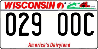 WI license plate 029OOC