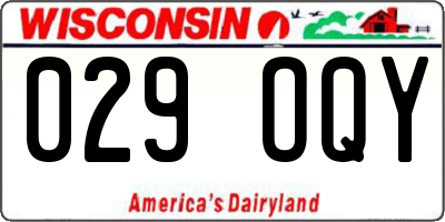 WI license plate 029OQY