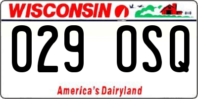 WI license plate 029OSQ