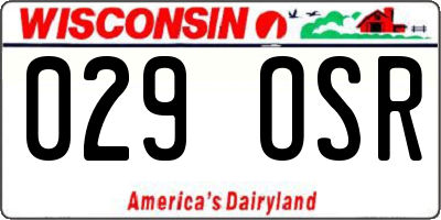 WI license plate 029OSR