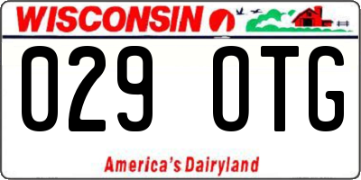WI license plate 029OTG