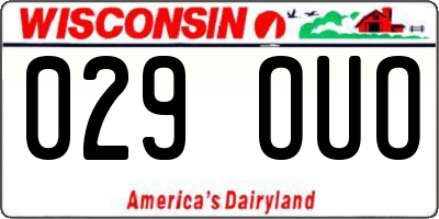 WI license plate 029OUO