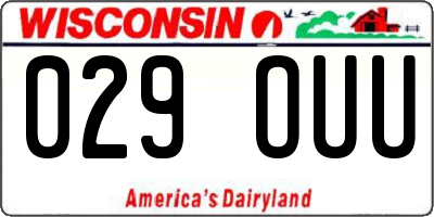 WI license plate 029OUU