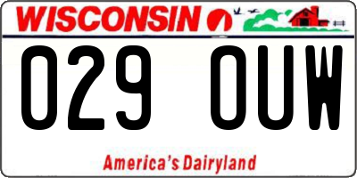 WI license plate 029OUW