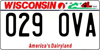 WI license plate 029OVA