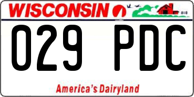 WI license plate 029PDC
