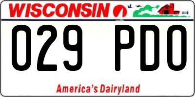 WI license plate 029PDO