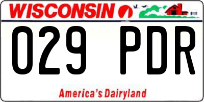 WI license plate 029PDR
