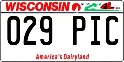 WI license plate 029PIC