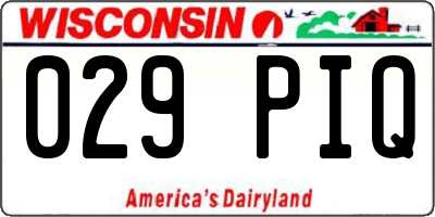 WI license plate 029PIQ