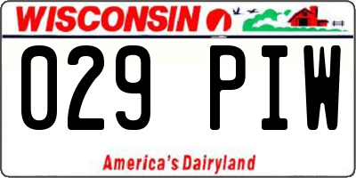 WI license plate 029PIW