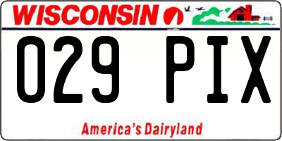 WI license plate 029PIX
