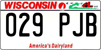 WI license plate 029PJB