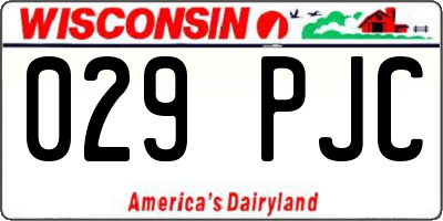 WI license plate 029PJC