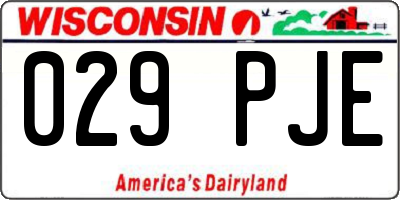 WI license plate 029PJE
