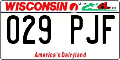 WI license plate 029PJF
