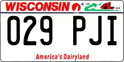 WI license plate 029PJI