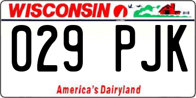 WI license plate 029PJK