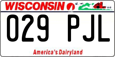 WI license plate 029PJL