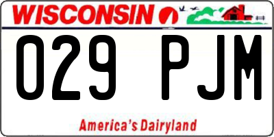 WI license plate 029PJM