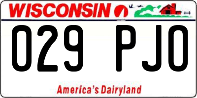 WI license plate 029PJO