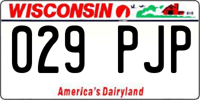 WI license plate 029PJP
