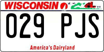 WI license plate 029PJS