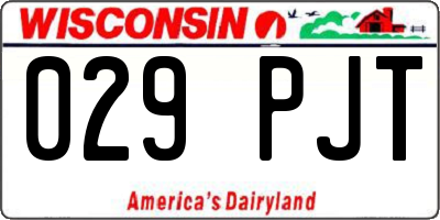 WI license plate 029PJT