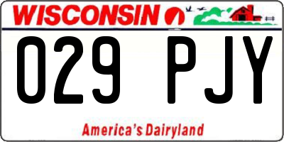 WI license plate 029PJY
