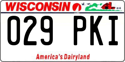 WI license plate 029PKI