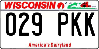 WI license plate 029PKK