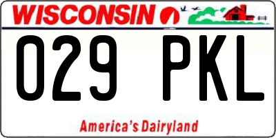 WI license plate 029PKL