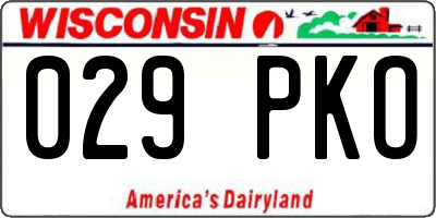 WI license plate 029PKO